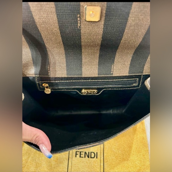 Fendi Vintage Pequin Clutch - Picture 6 of 8
